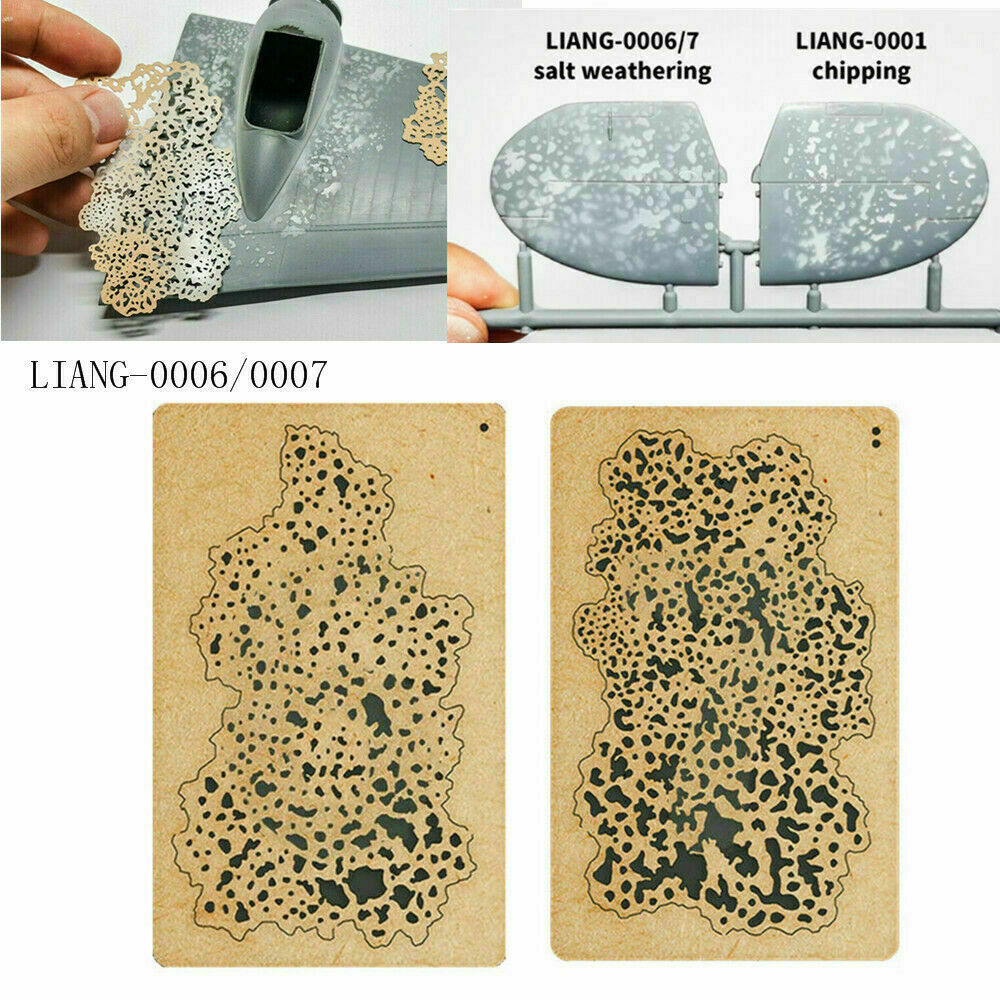 1/35 1/48 1/72 Scale Weather/Chipping/Mud Effects Airbrush Stencil Template Tool