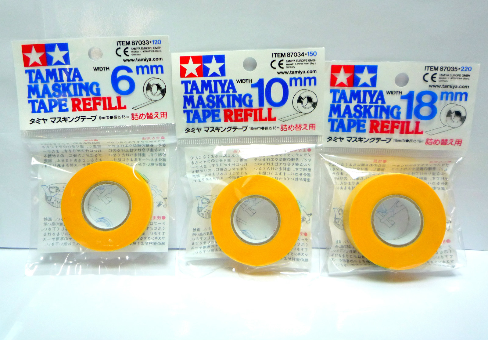 TAMIYA Masking Tape Refill 6,10,18mm / 3 packs / Made in Japan