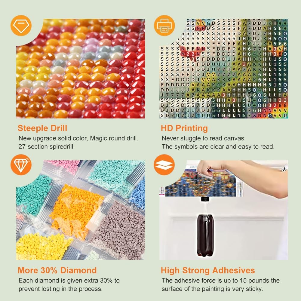 Diamond Painting Kits for Adults, Waterfall Landscape 5D Full Drill Diamond Art,