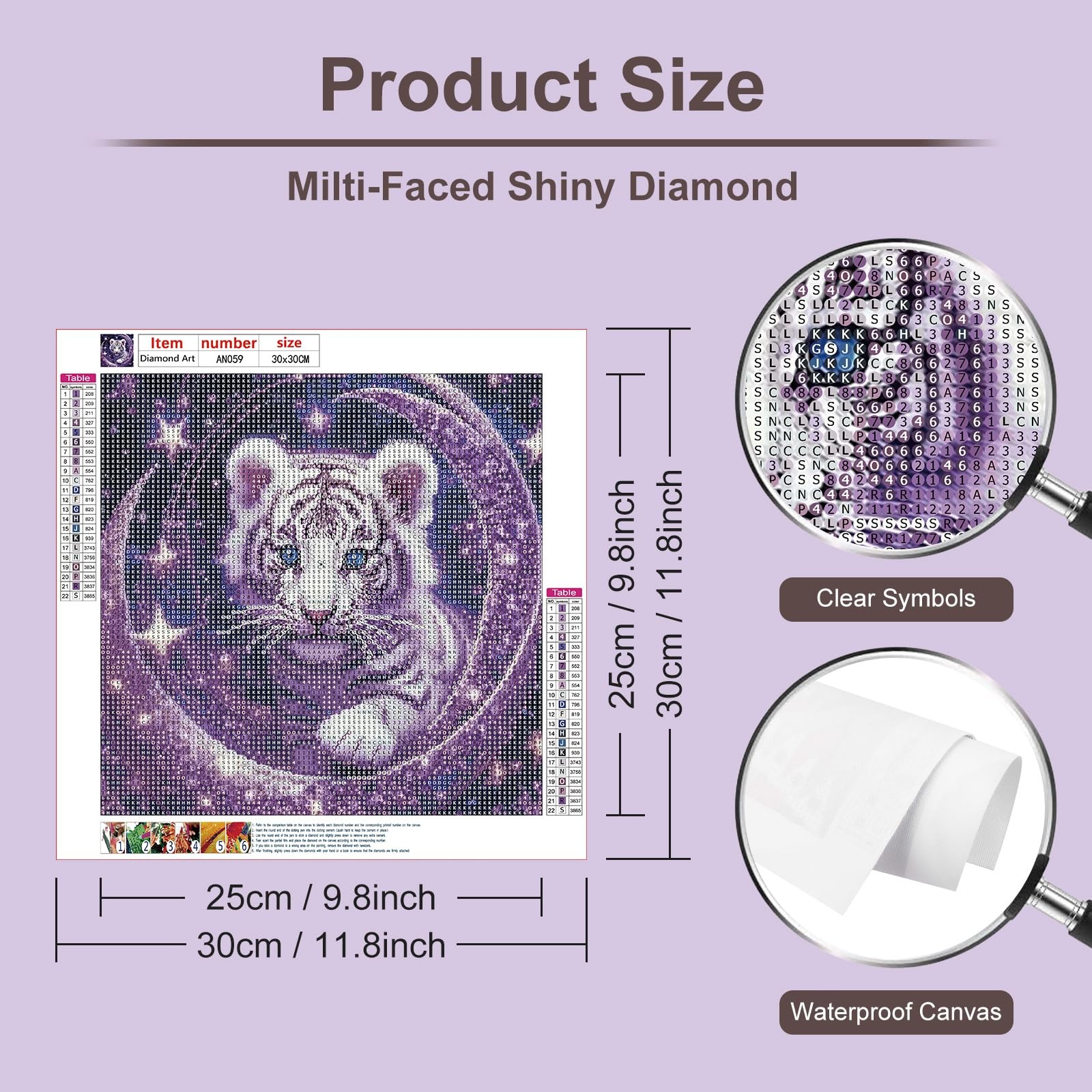 Anuver Tiger Diamond Painting Kits for Adults, 5D DIY Medium, Multicolor