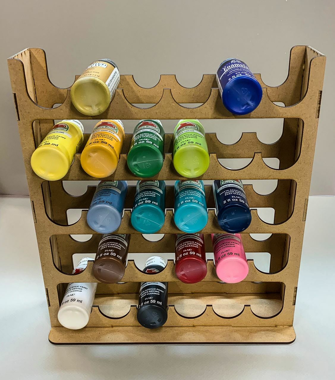 Vertical Paint Rack For 2oz Craft Paints – 36mm Diameter Bottles