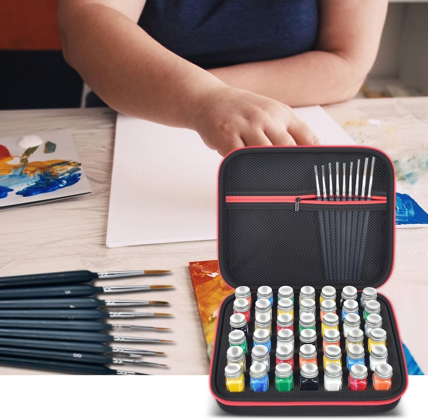 Model Paint Storage Case for Testors Paint Set, Paints Organizer Carrying Bag…