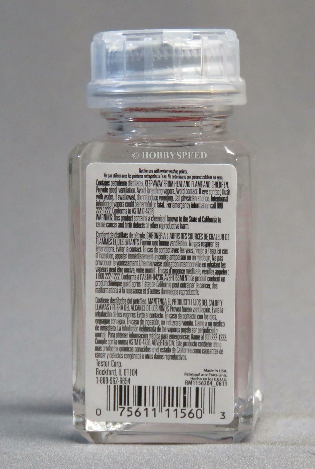 TESTORS ENAMEL PAINT THINNER & BRUSH CLEANER 1 3/4 fl oz 51.7 ml TES1156 NEW