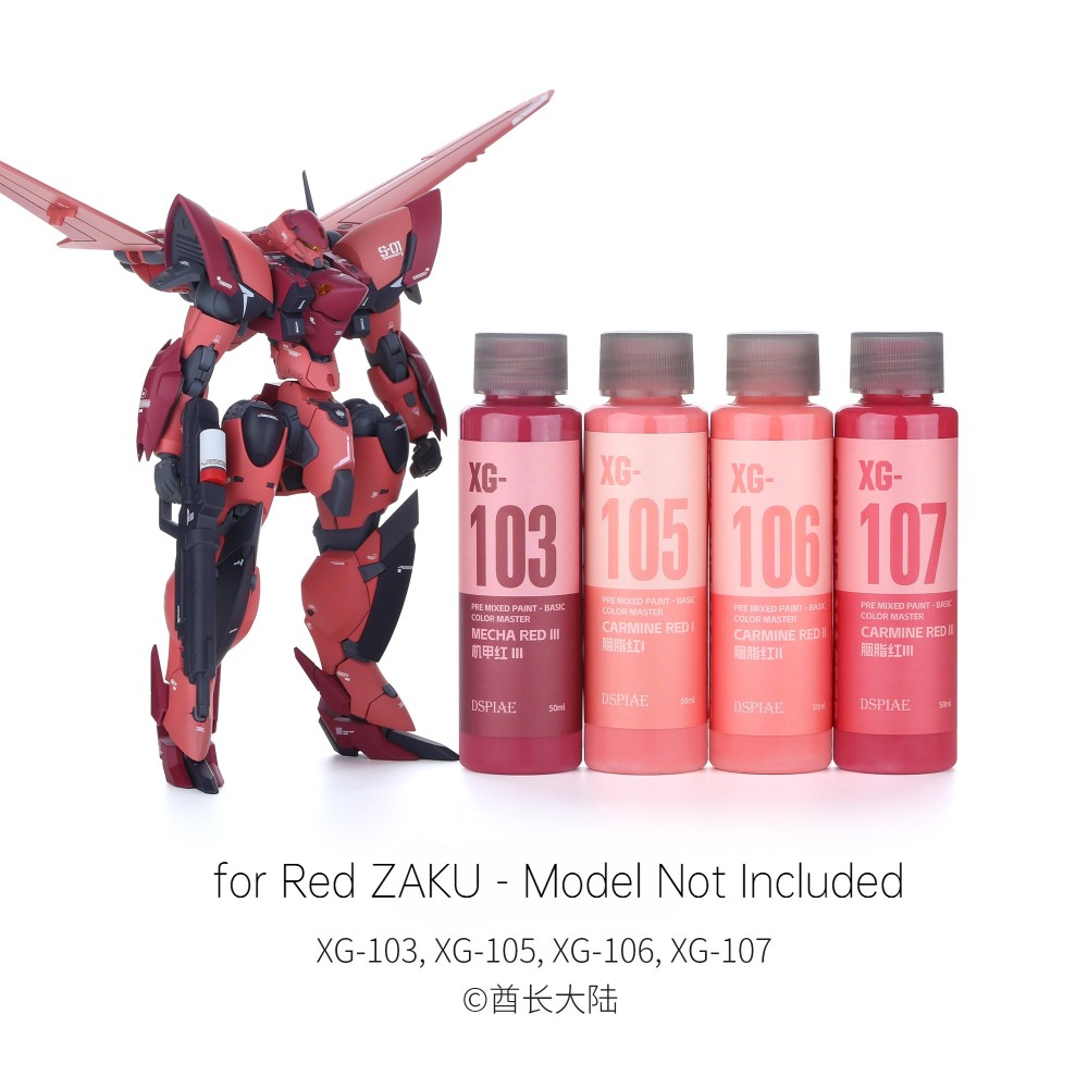 DSPIAE Pre-Mixed Paint 4pcs Color Combination for ZAKU MS-06S Spray Coloring
