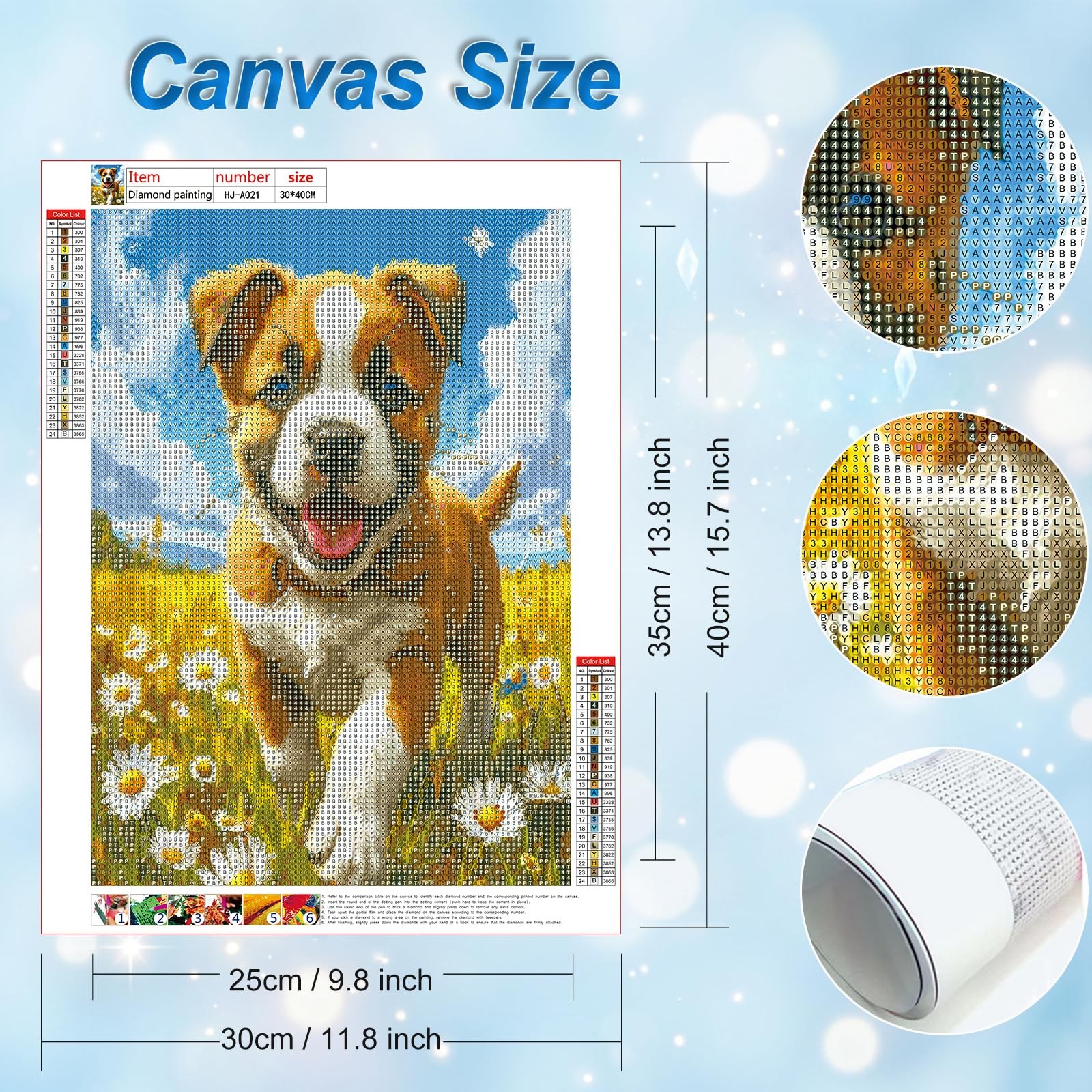 Diamond Painting Kit for Adults Cute Puppy 5D 15.7 Inch