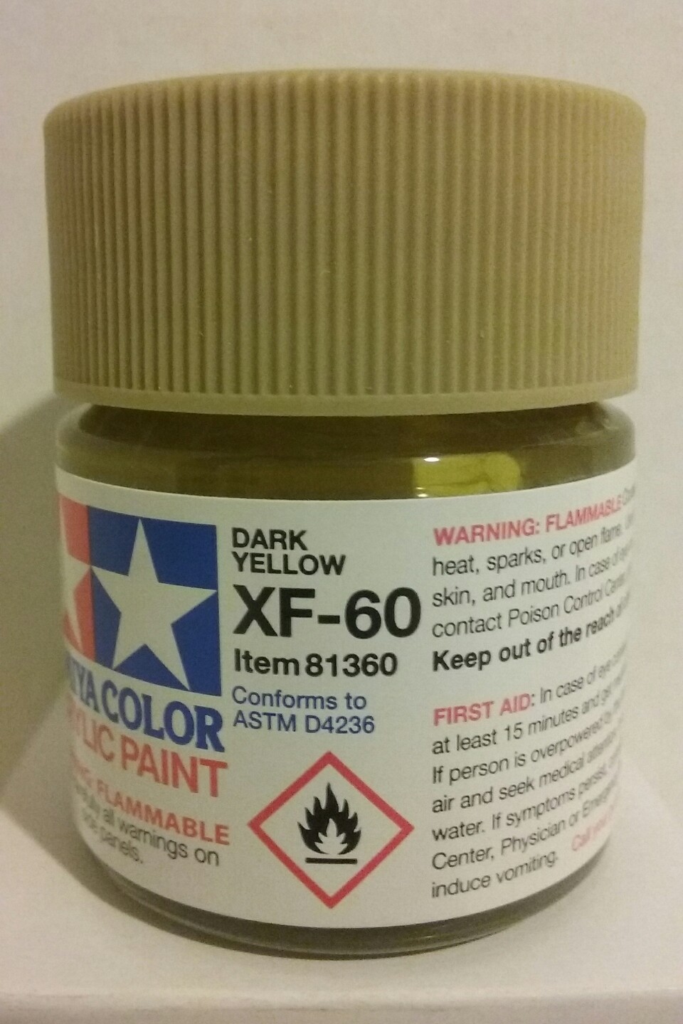 Tamiya acrylic paint XF-60 Dark Yellow 23ml