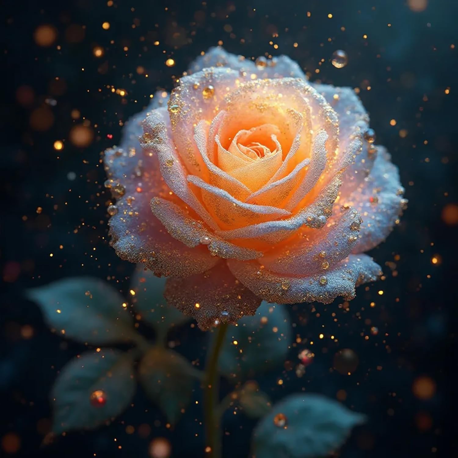 Rose Diamond Painting Kits for Adults, 5D Full Drill Round Diamond Art Kits, DIY