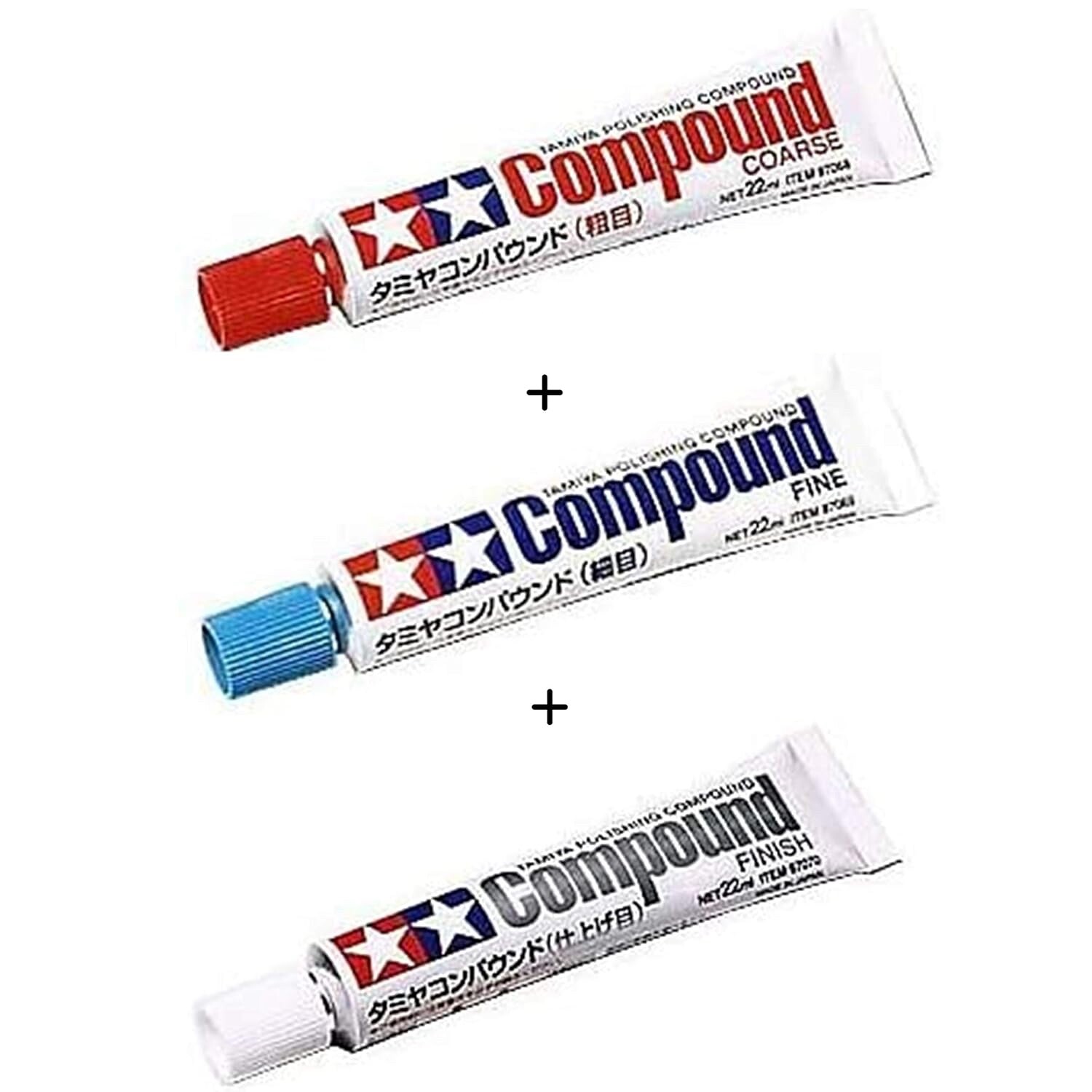 tamiya polishing compound set Fin&Finish&Coarse (3pc) 87068 87069 87070 From JP