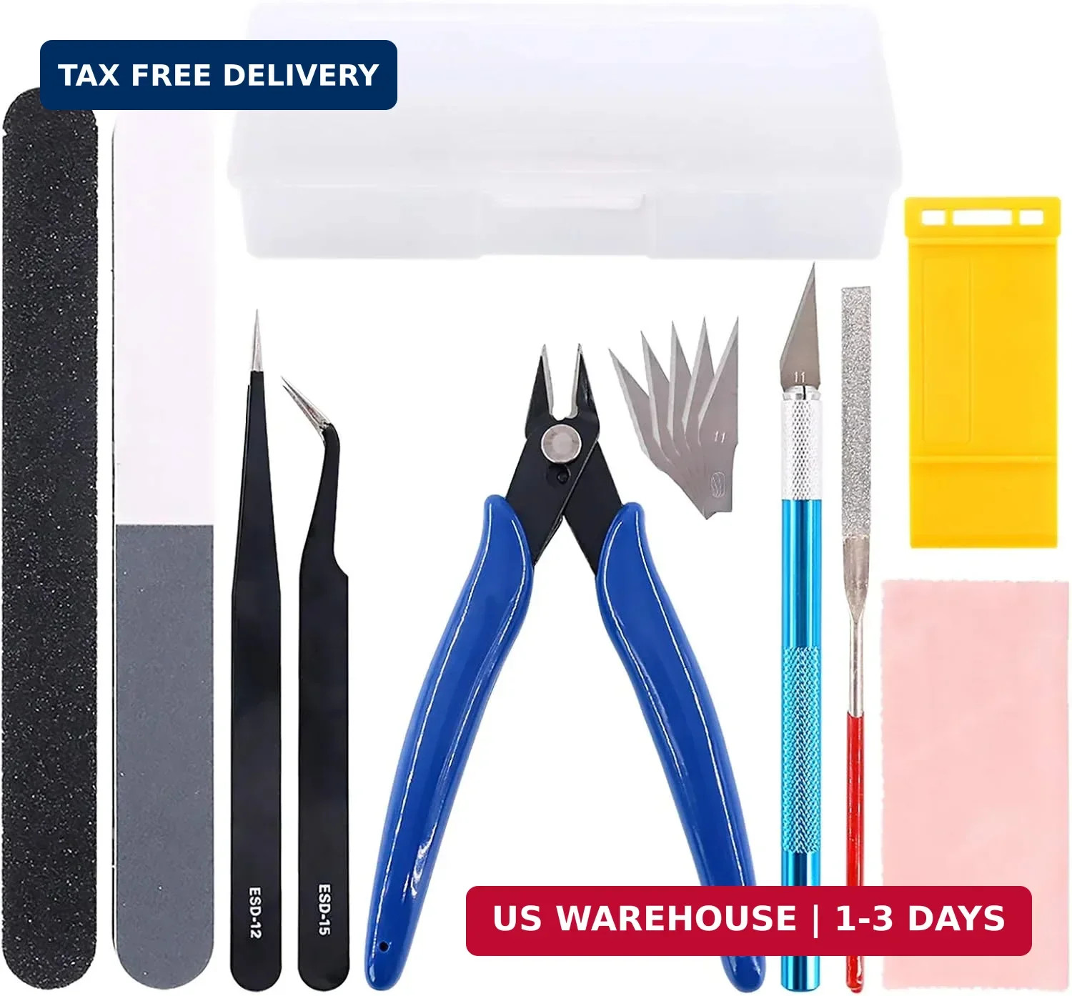14Pcs Professional Modeler Basic Tools Craft Set Hobby Building Tools Kit with a