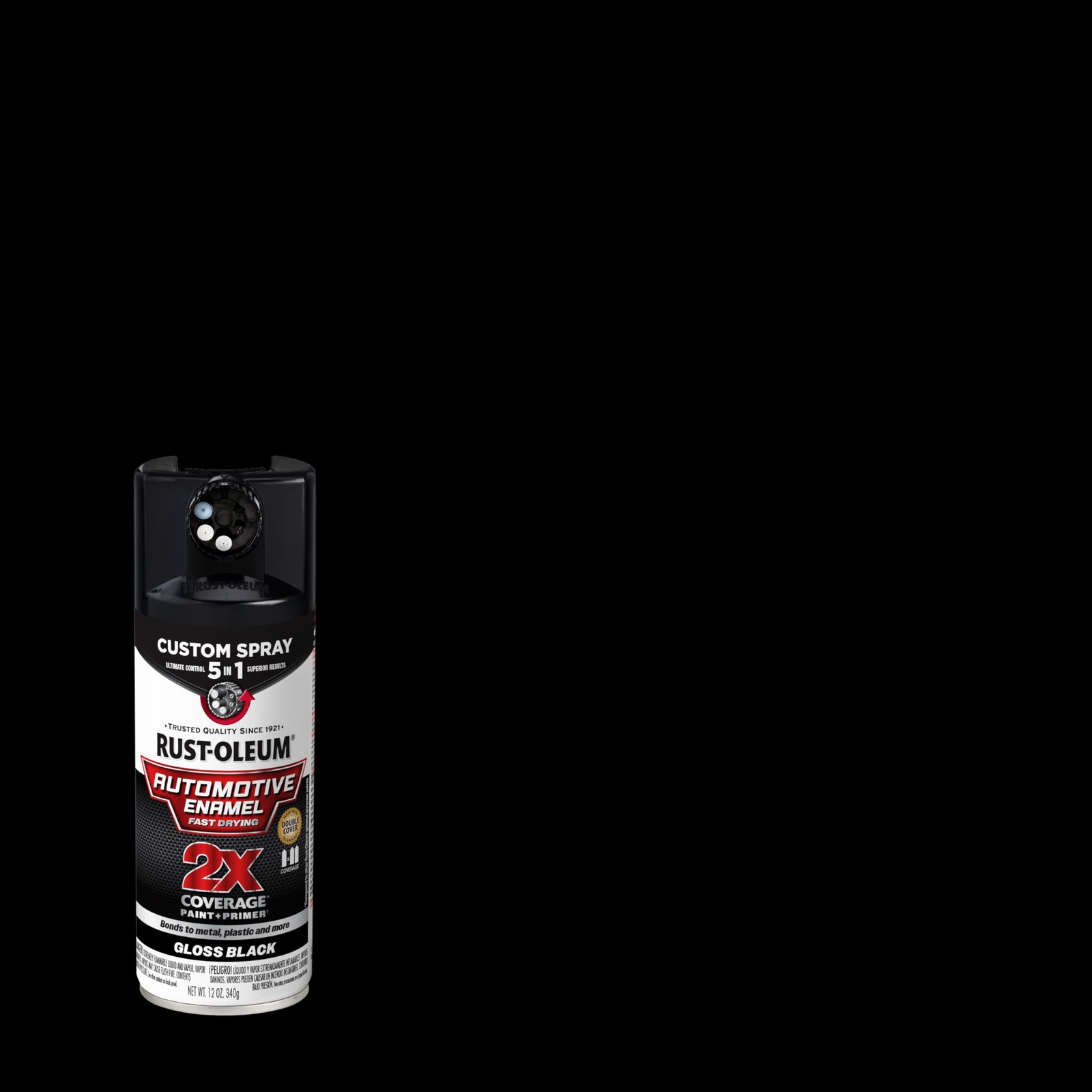 Rust-Oleum 2X Automotive Enamel Custom 12 Ounce (Pack of 1), Gloss Black