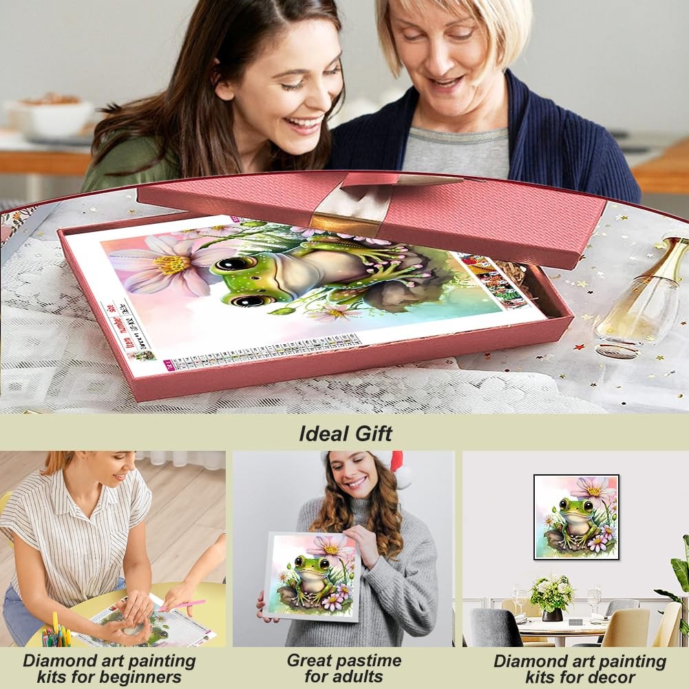 SJUTOUCI Diamond Painting Kits for Adults, Frog 30 cm x 30 cm, 1