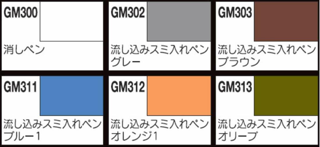 GSI Creos Gundam Marker GMS122 Poured Sumi Pen Set # / From Japan