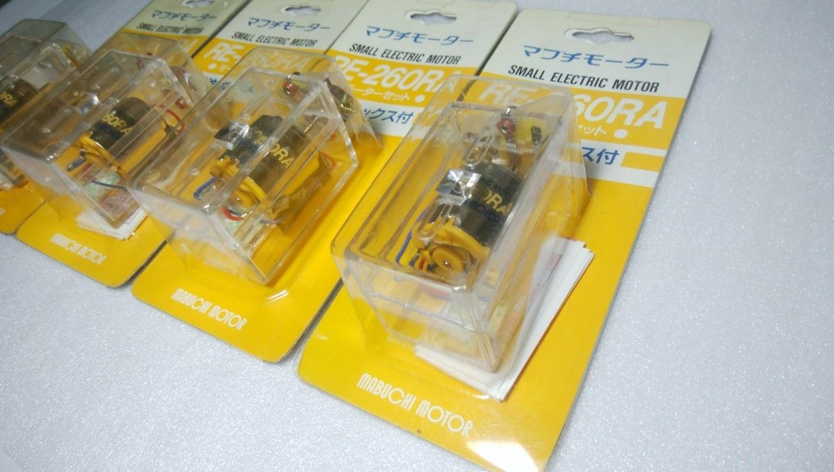 MABUCHI RE-260RA Motor Set Lot of 4 w Battery Box NOS Vintage JAPAN NEW