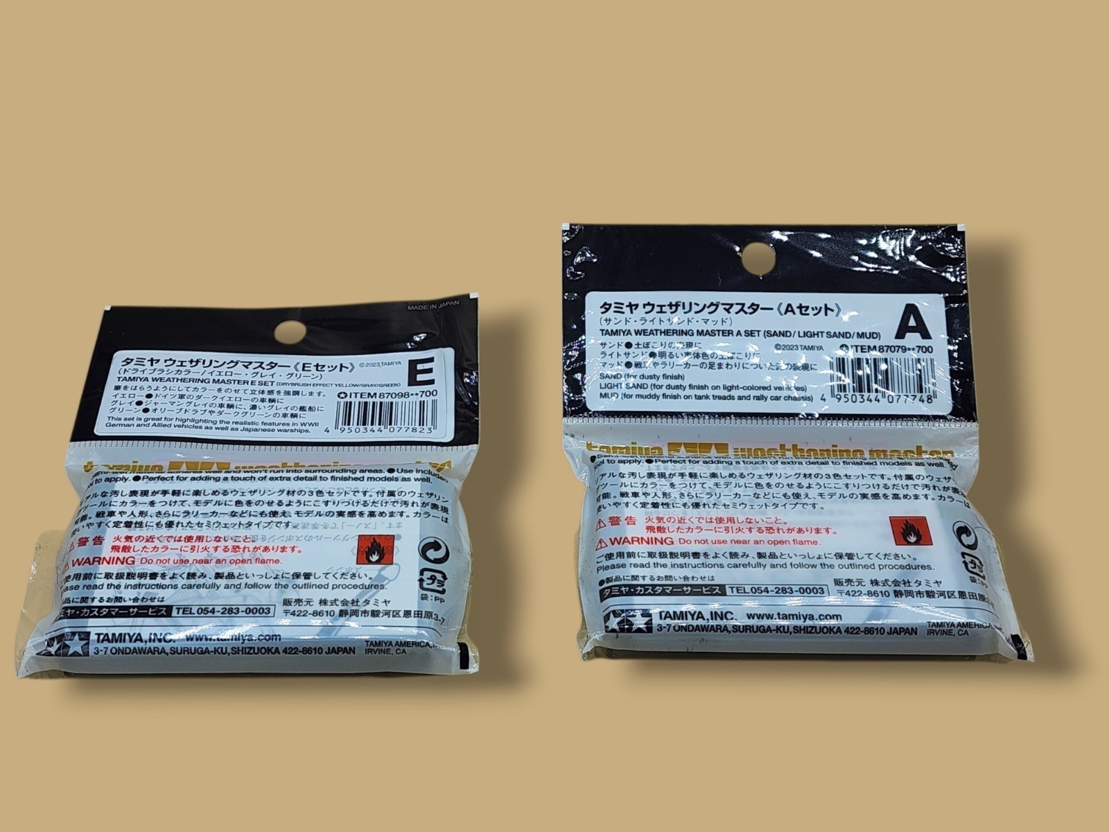 Tamiya Weathering Master Assorted Paints Set A B D E F + Bonus Sponge Applicator
