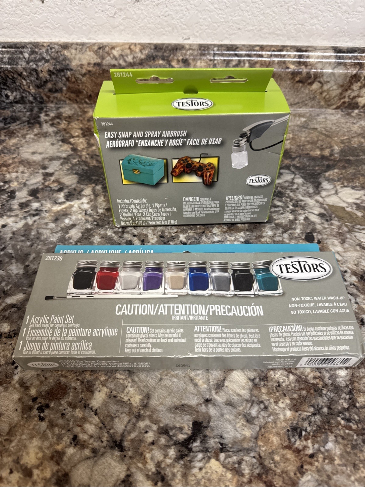 Testors 281244 Snap and Spray Air Brush Set With Acrylic Paint 281236