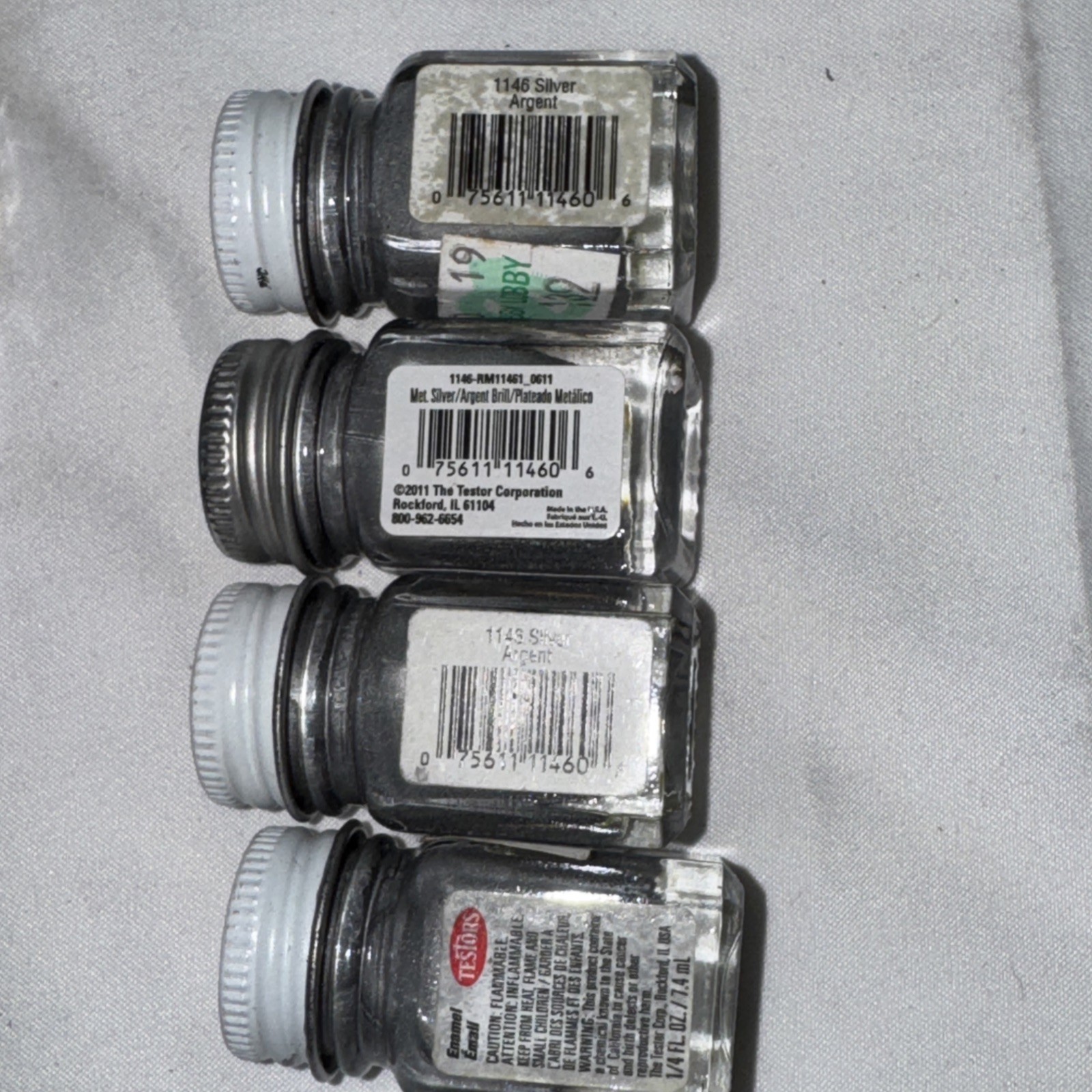 TESTORS Enamel Paint Set AUTO DETAIL 8 Colors 9120 MODEL + 25 Used & 7 Brushes