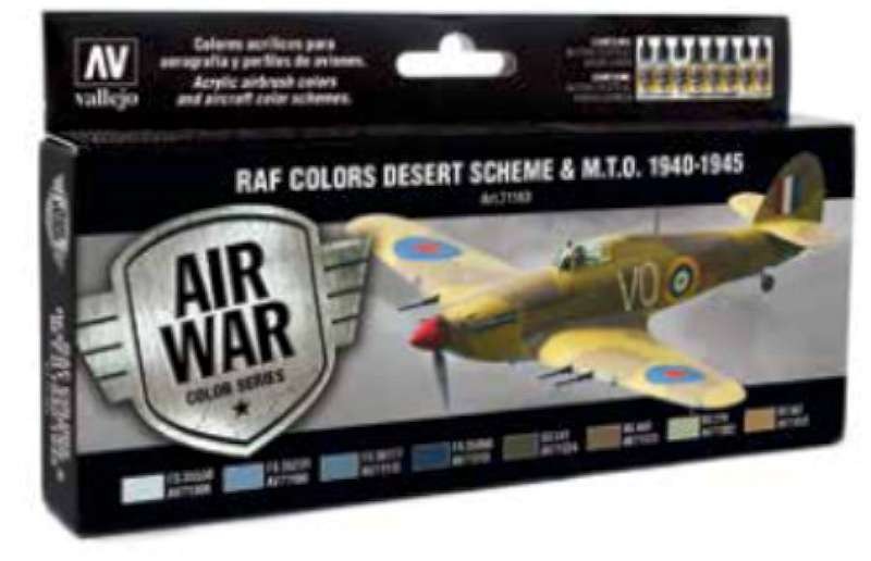 17ml Bottle RAF Desert Scheme & MTO 1940-1945 Model Air War Paint Set (8 Colors)