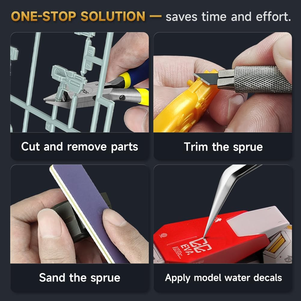 Model Tools Kit for Beginners 14 PCS, Modeler Professional Basic Tools Craft Set