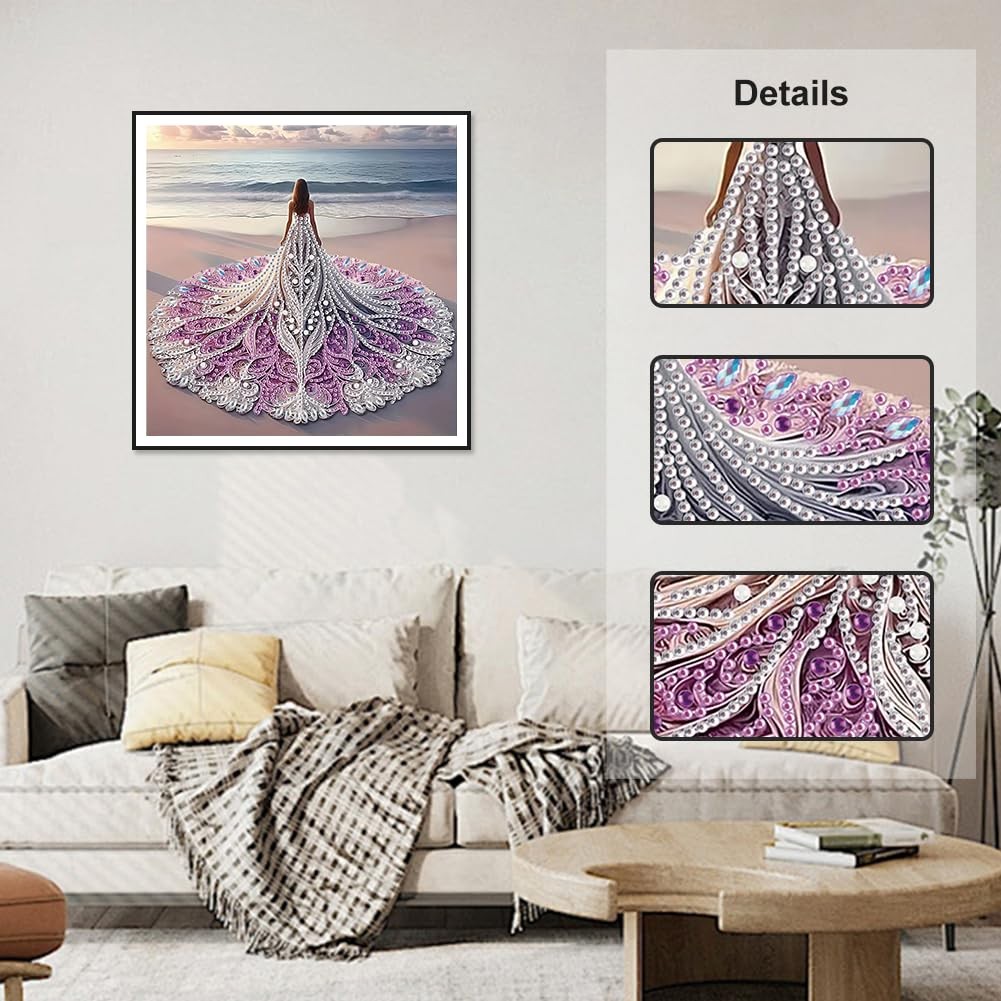 Diamond Painting,Kits for Adults Girl, 5D Special Shape Diamond Art Kits for Beg