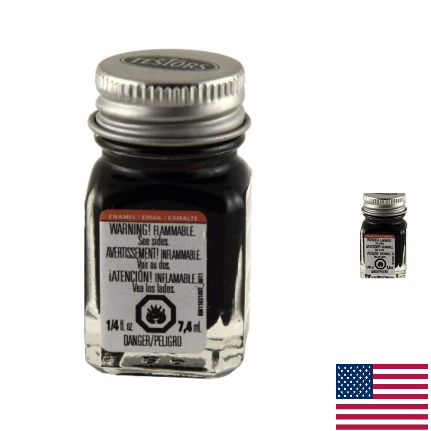 Versatile Matte Black Enamel Paint – 0.25 Fl Oz, Ideal for Indoor & Outdoor Use