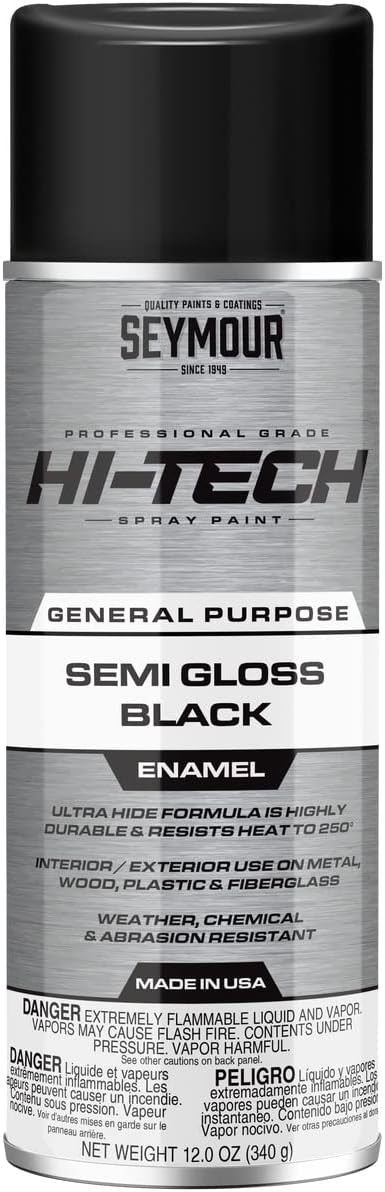 Seymour Paint 16-139 Hi-Tech Enamels 12 Ounce (Pack of 1), Semi-Gloss Black