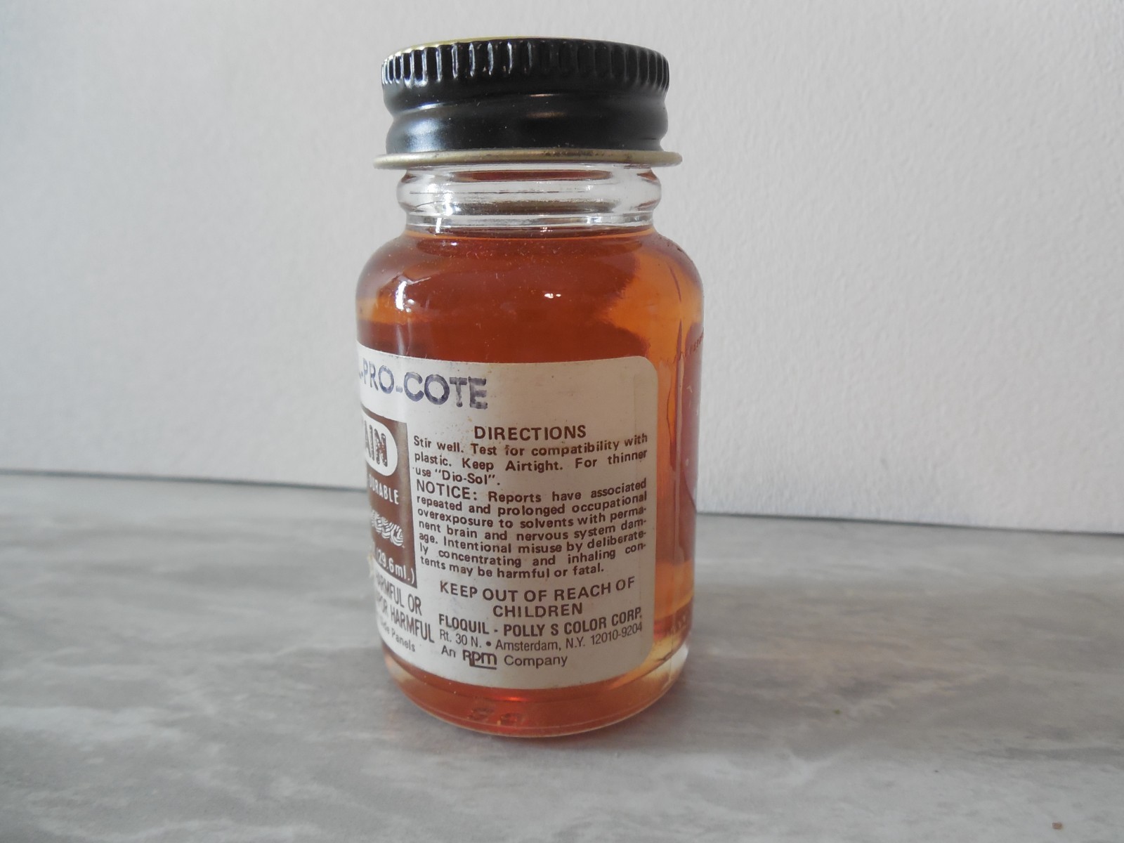 FLOQUIL FLO-STAIN ~ STAIN FOR WOOD MODEL – 1 oz – 110703 AL-PRO-COTE ~ LOT H