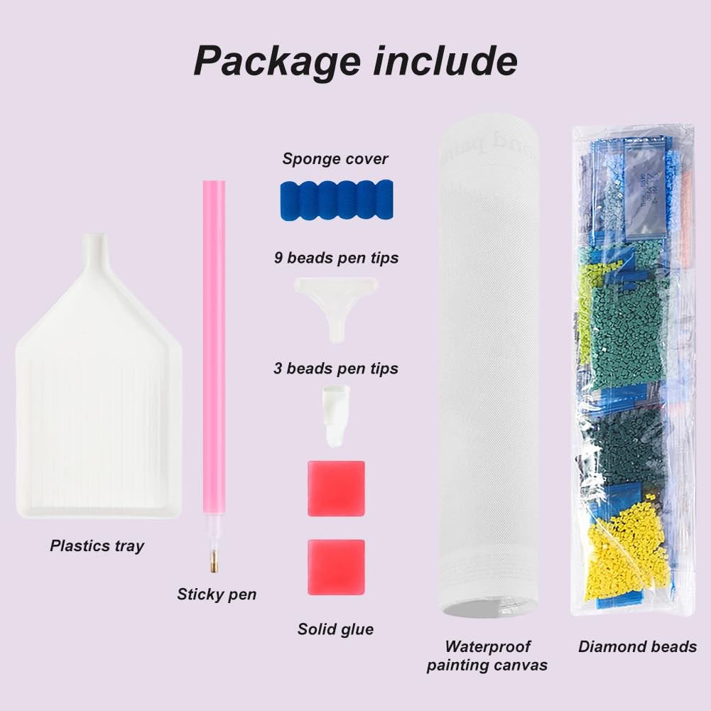 Diamond Art Painting Kits for Adults Lavender, Flower Round Full Drill Diamond..