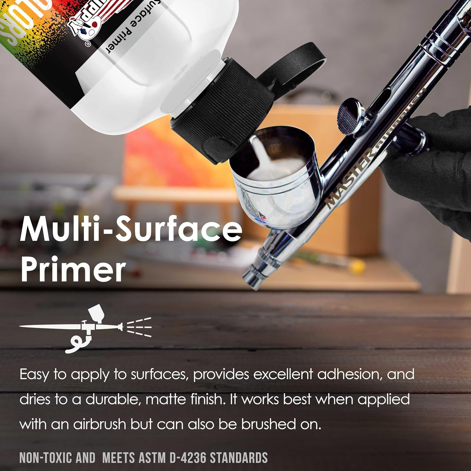 White Surface Primer Airbrush Paint, 8 Oz – Acrylic Primer Paint, Ready-To-Spra