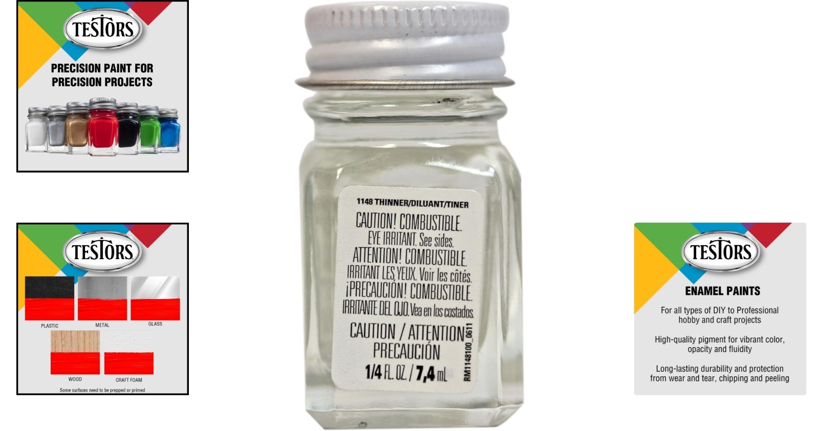 Liquid Enamel Thinner for Brushes and Painting 0.25 Fluid Ounces