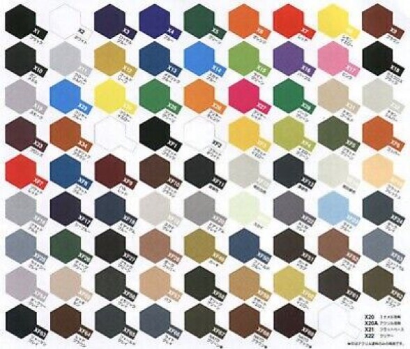 Tamiya XF Series Gloss Acrylic Mini Paint 10ml XF1-XF93 Small Bottle