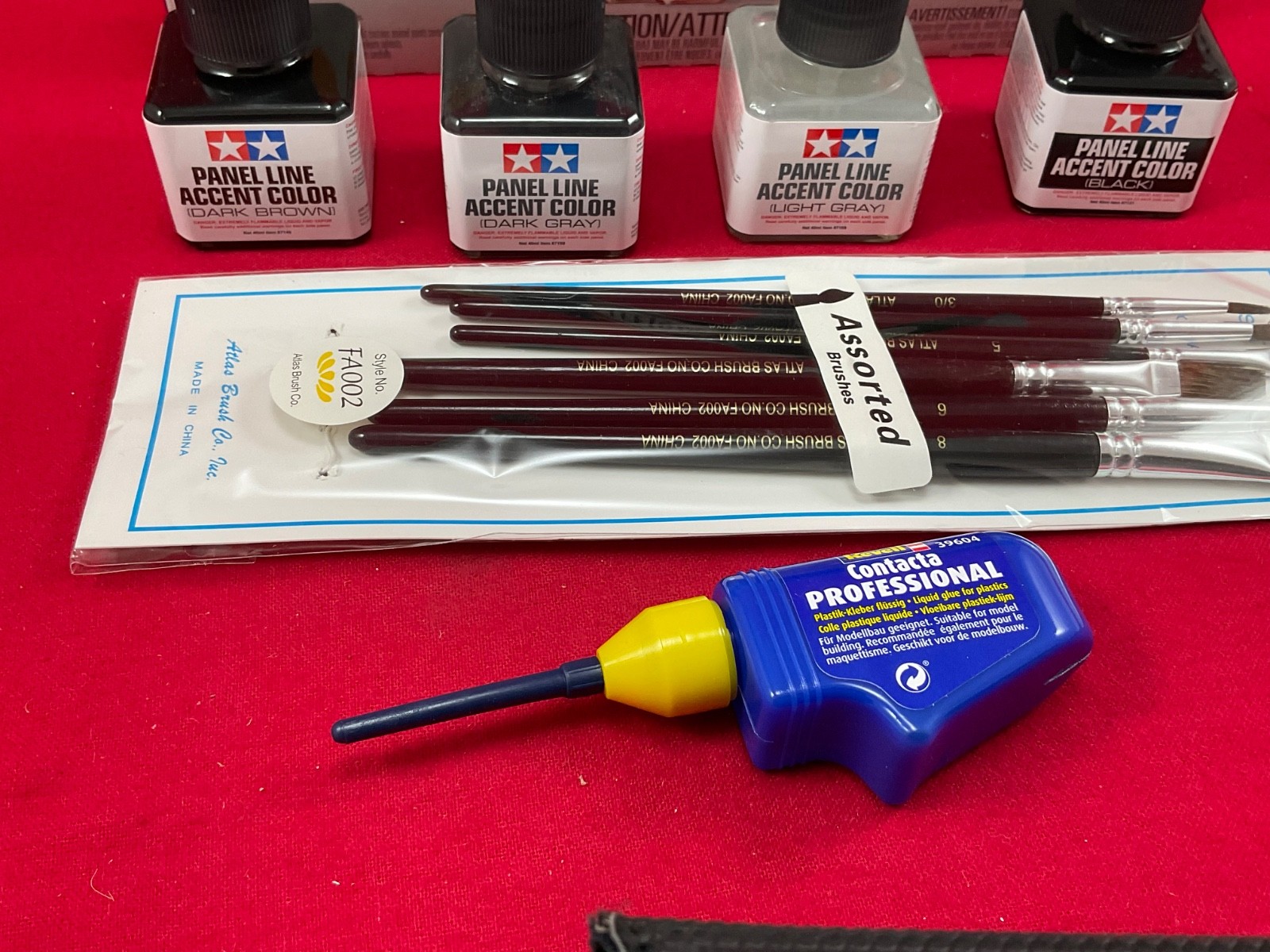 TESTORS TAMIYA MODELING SET Paint REVELL Glue Cement Brushes model car plane F