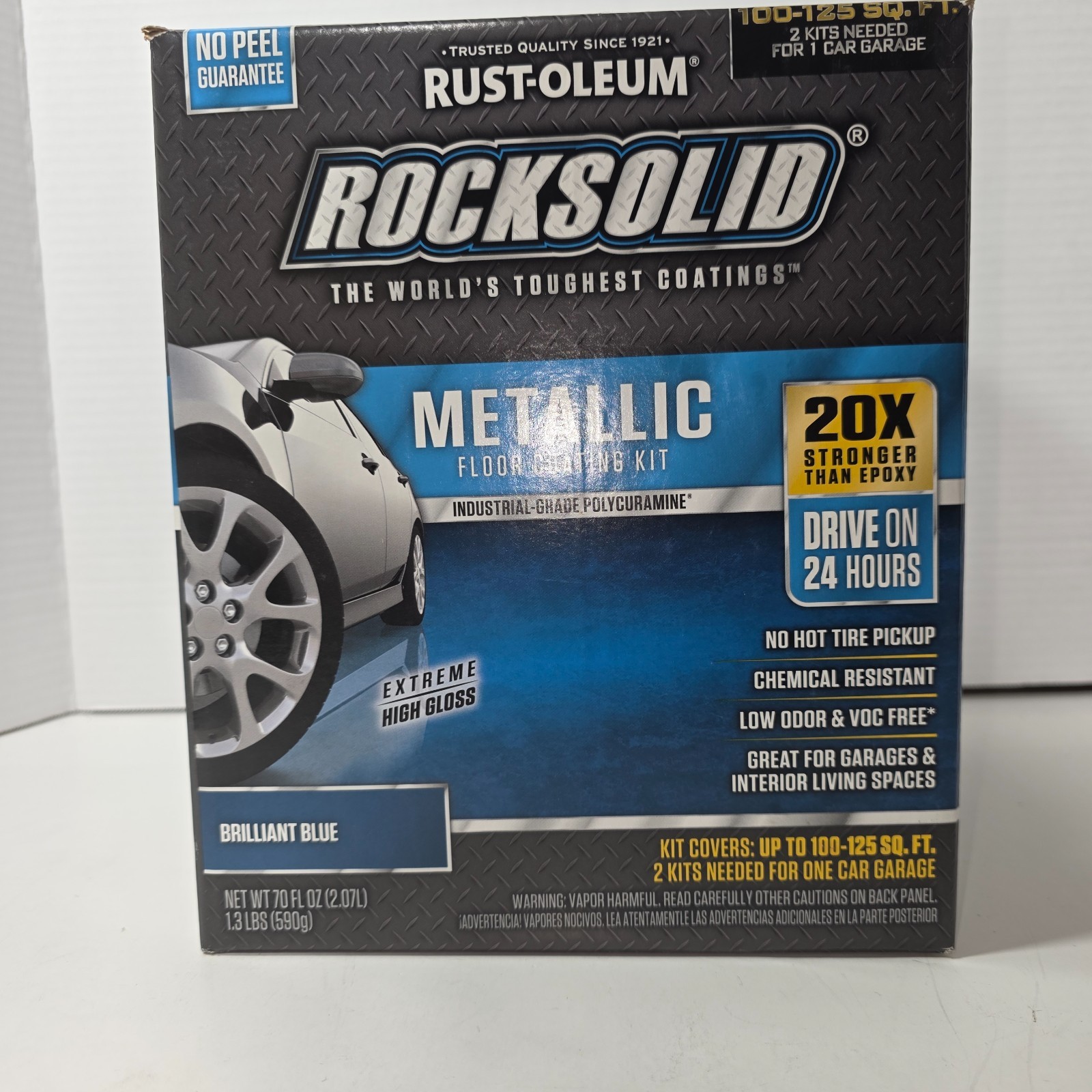 Rust-Oleum 299745 RockSolid Metallic Garage Floor Coating Kit BRILLIANT BLUE