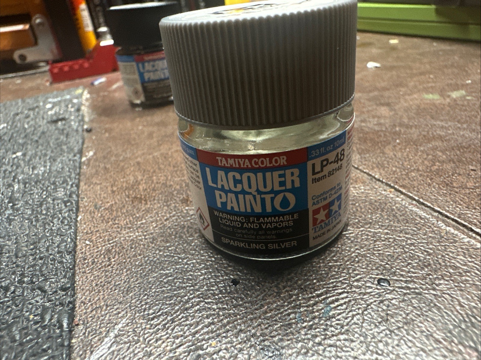 tamiya .33 oz lacquer paints Lot Of 9 Bottles : Flat Clear, Black, Flesh, Silver