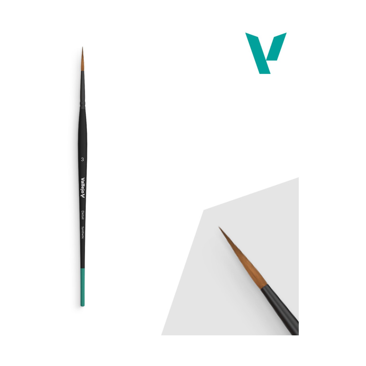 Vallejo Paint Brush Detail Round Synthetic #3 New