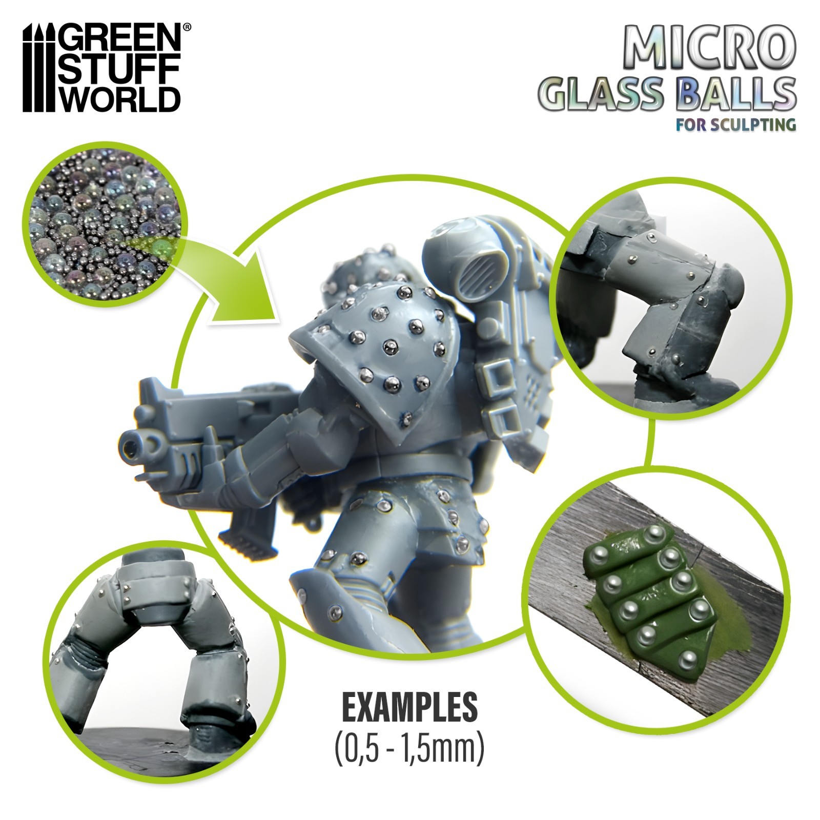 Mixed Micro Glass Balls (0.5-1.5mm) -small scales – eyes – rivets – buttons
