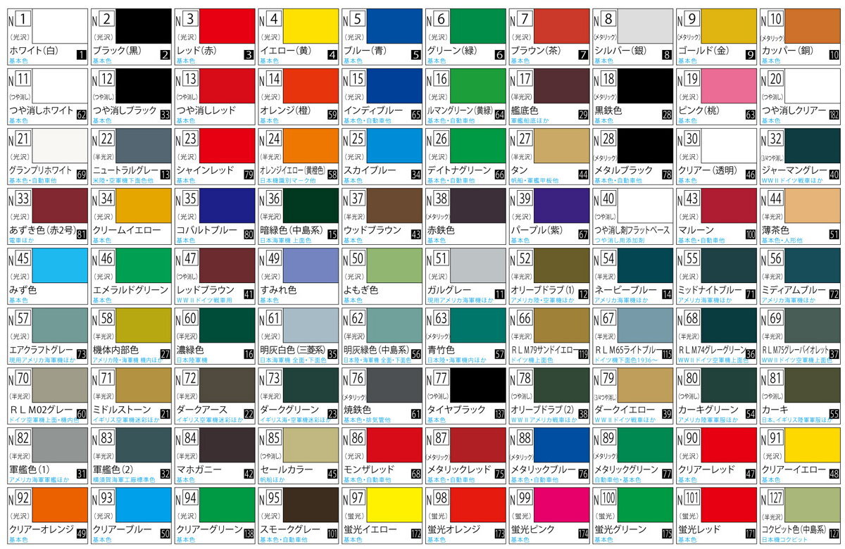 Gunze GSI Mr.Hobby Acrysion Acrylic Color Paint N1-N127 (10ml) multiple Options