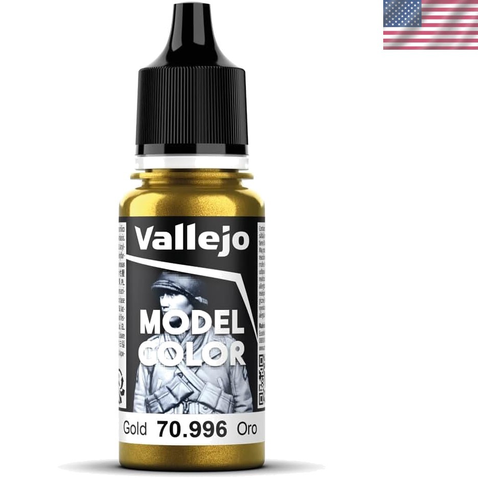 Acrylicos 17ml Watercolor Model Paint in Metallic Gold – For Artists & Hobbyists