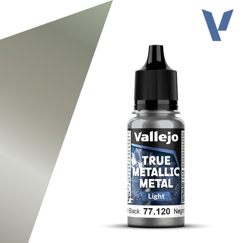 Vallejo True Metallic 77.120 Obsidian Black (Light) 18ml