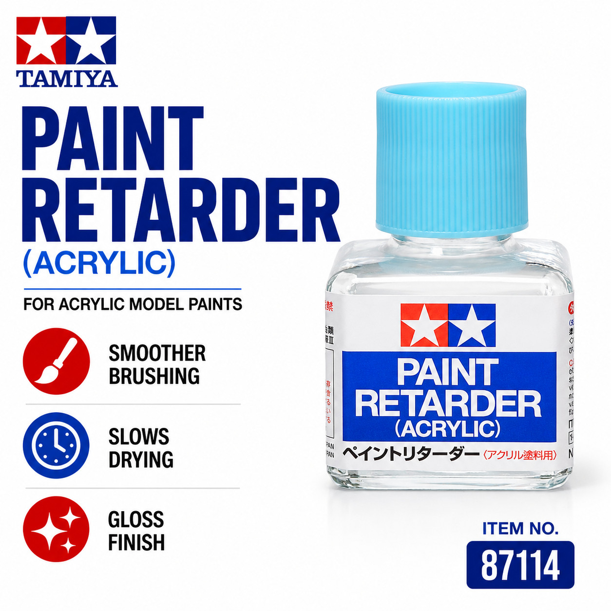 Tamiya 87114 Acrylic Paint Retarder – 40ml for Model Kits