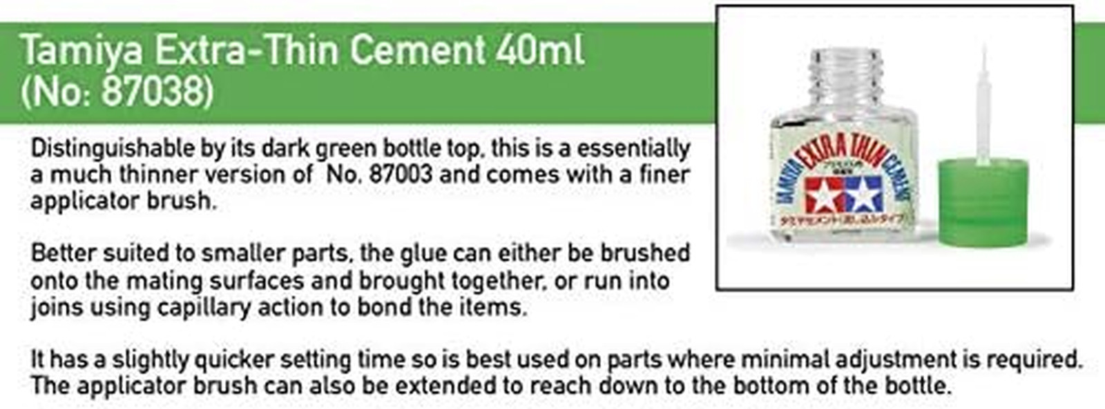 87038 Extra Thin Cement Glue Fine Tip 40Ml 2 Pack