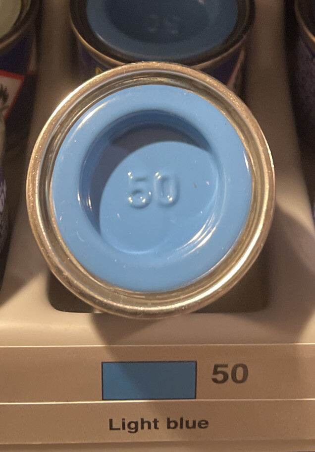 Revell Color enamel paint # 32150, Gloss Light Blue.