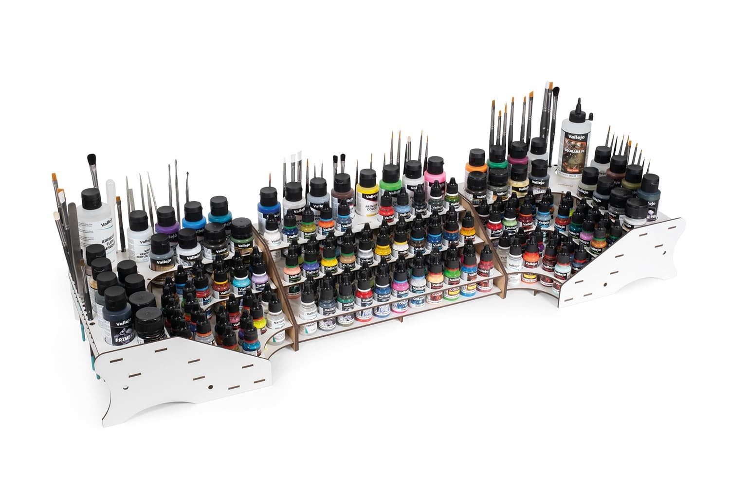 Front Paint Storage Rack For Models Holds 18/35/60 ml Bottles And 22 Brushes