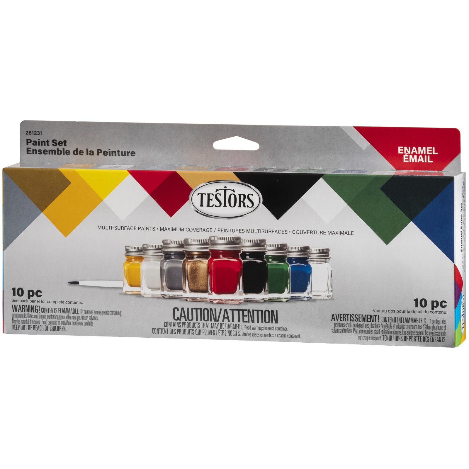Testors Craft Multi-Surface Enamel Paint Set 1 Count (Pack of 1), Assorted