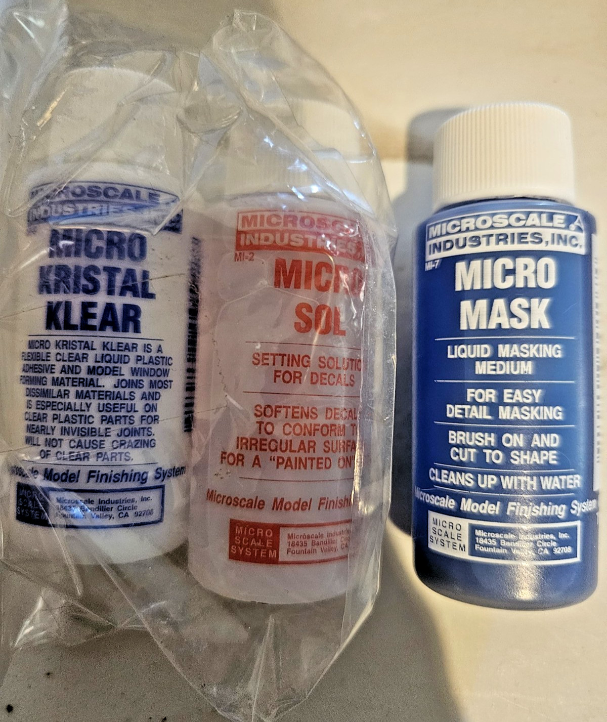 Microscale 3 Pack! 1oz ea. Micro Mask / Micro Kristal Klear / Micro Sol -4models