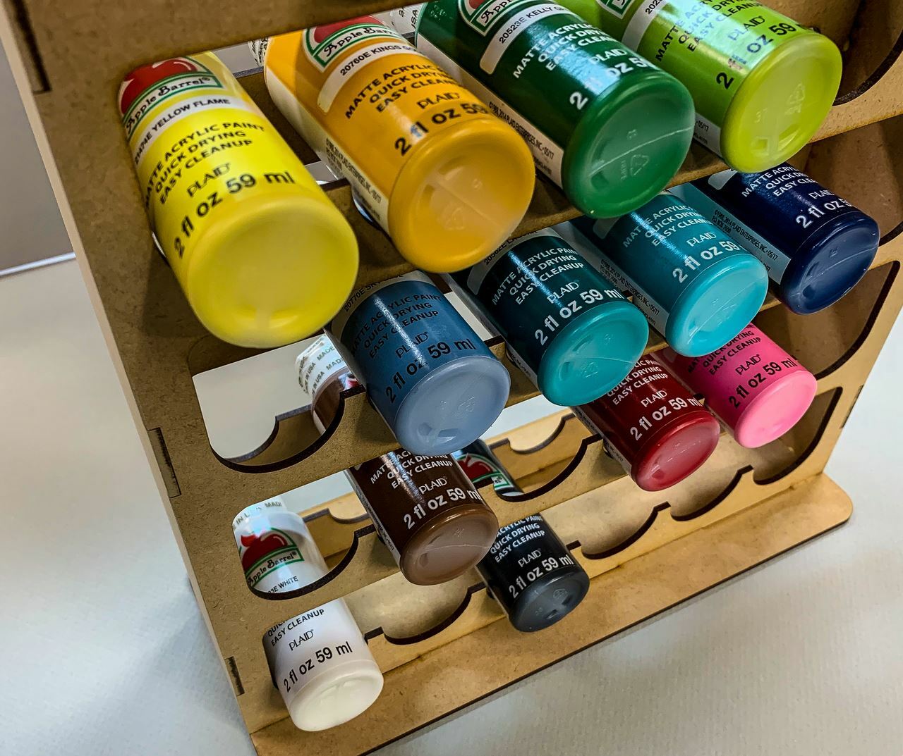 Vertical Paint Rack For 2oz Craft Paints – 36mm Diameter Bottles