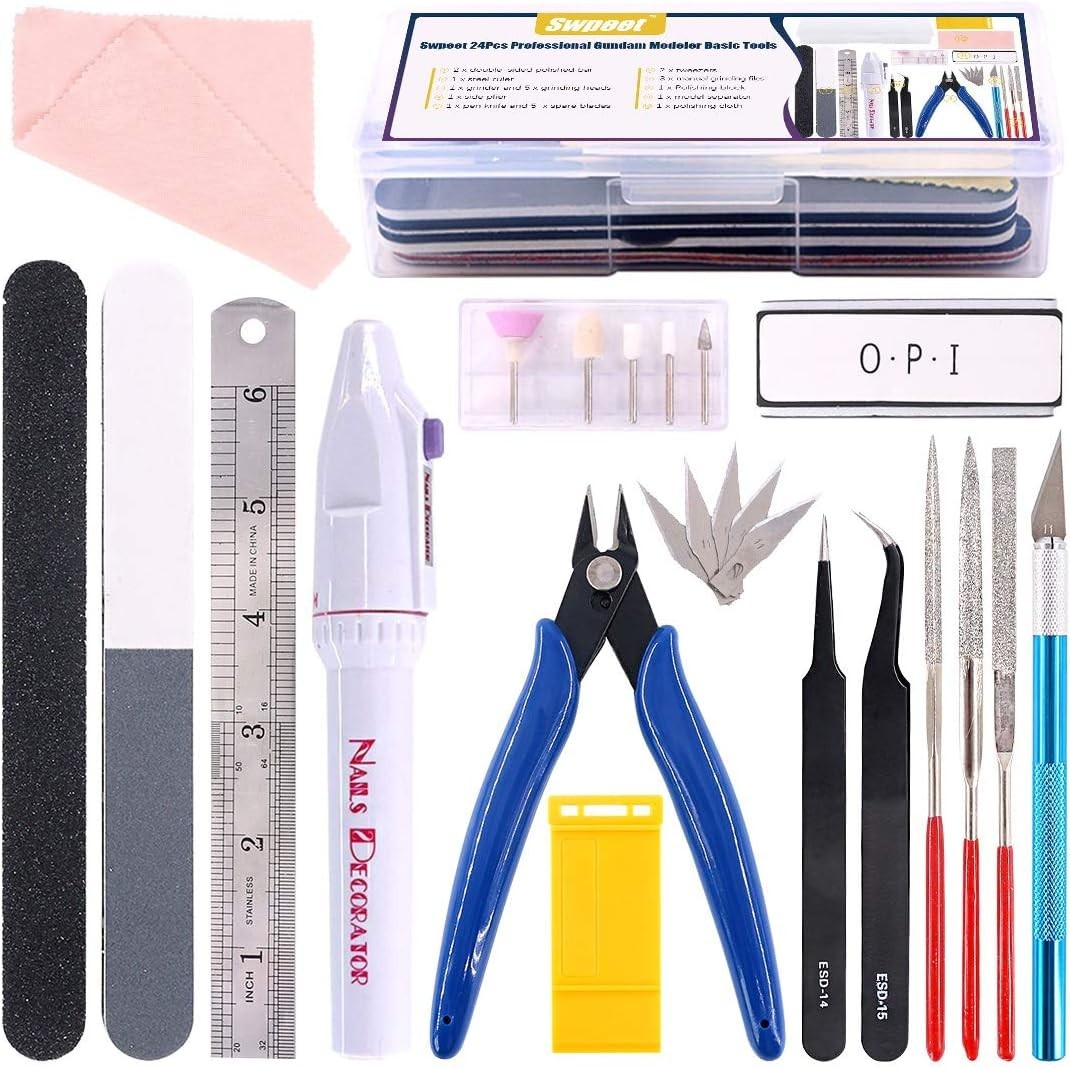 24Pc/Set Gundam Modeler Basic Tools Craft Kit Car Model Hobby Building Repairing