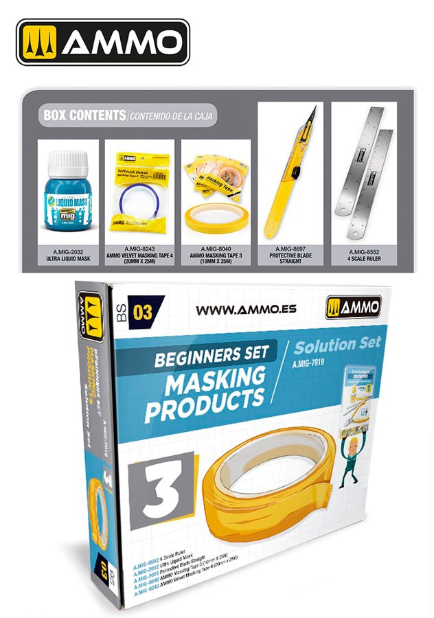 AMMO by Mig Jimenez Scale Model Beginners Solution Set – Masking Products
