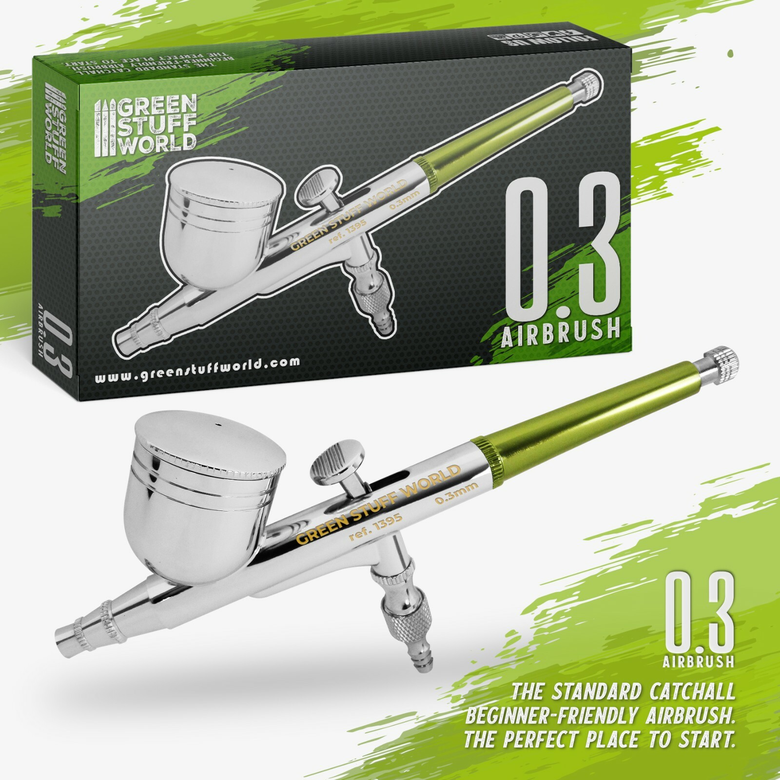 Dual-action GSW Airbrush 0.3mm, Painting Tools, model color, brush, modelling