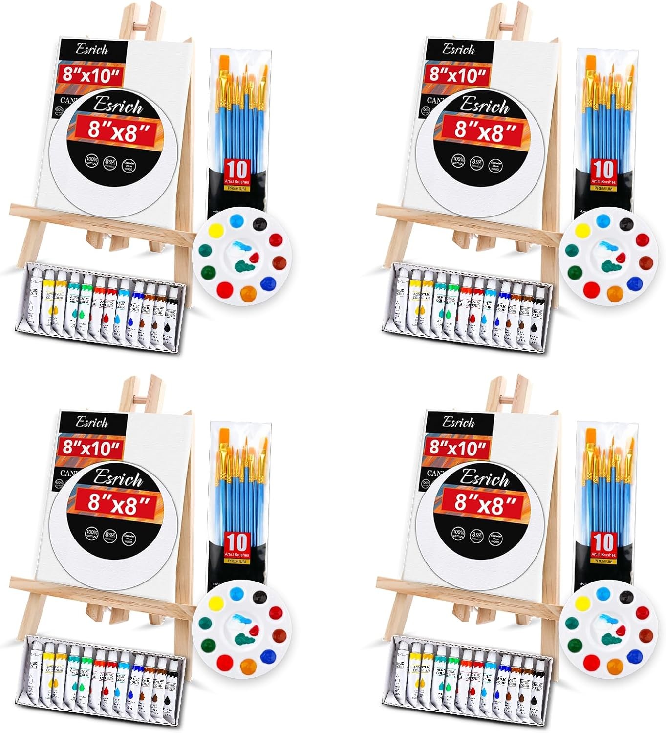 Acrylic Paint Canvas Set,104 Piece Professional Painting Supplies Kit with 4
