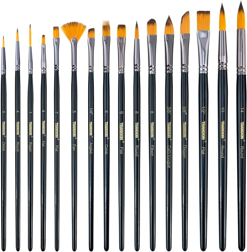 16 Pcs Artist Paint Brush Set Versatile for Acrylic Painting Watercolor Painting